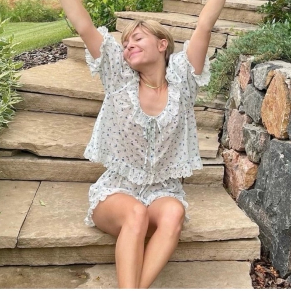 Doen Lazuli Top Sweatpea Floral